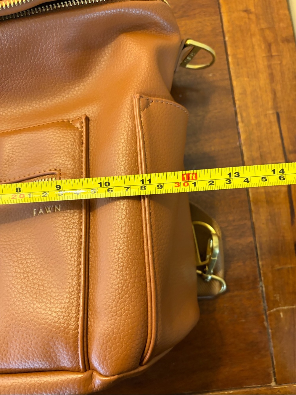 Fawn Design Convertible Leather Backpack Diaper Bag in Tan - Picture 10 of 12